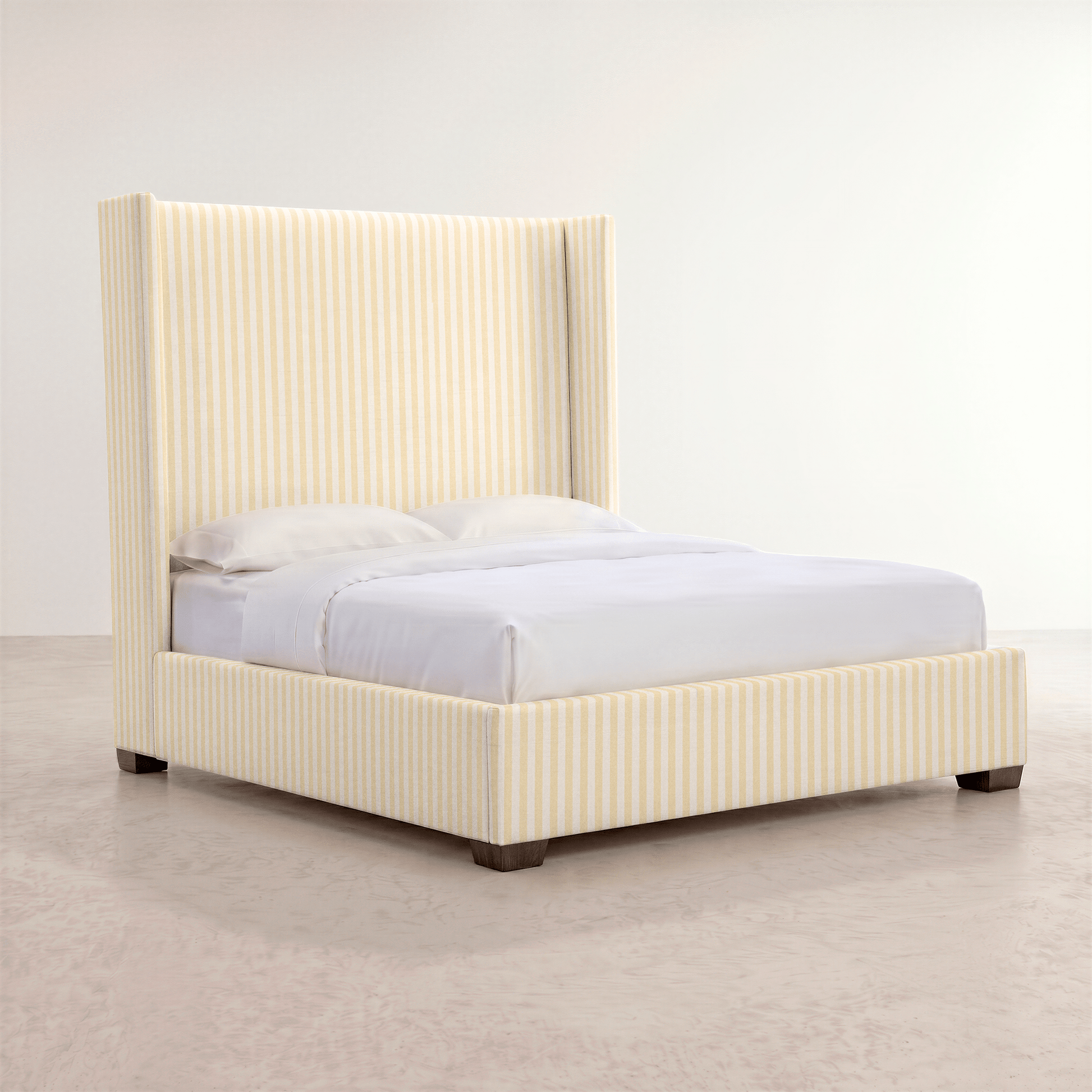 The Selene Bed in Juliet's Garden Easter Yellow Stripe - Lemon Park