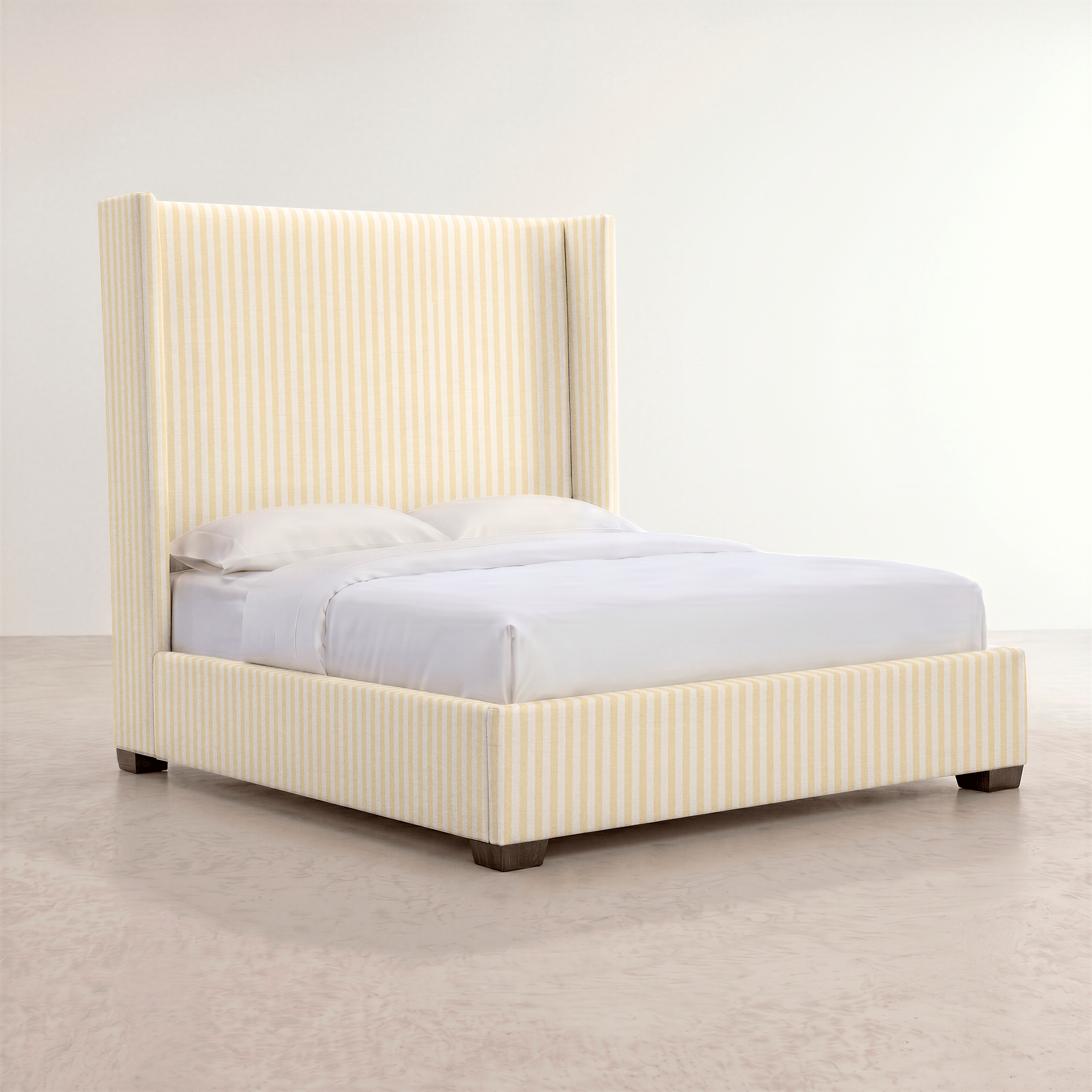 The Selene Bed in Juliet's Garden Easter Yellow Stripe - Lemon Park