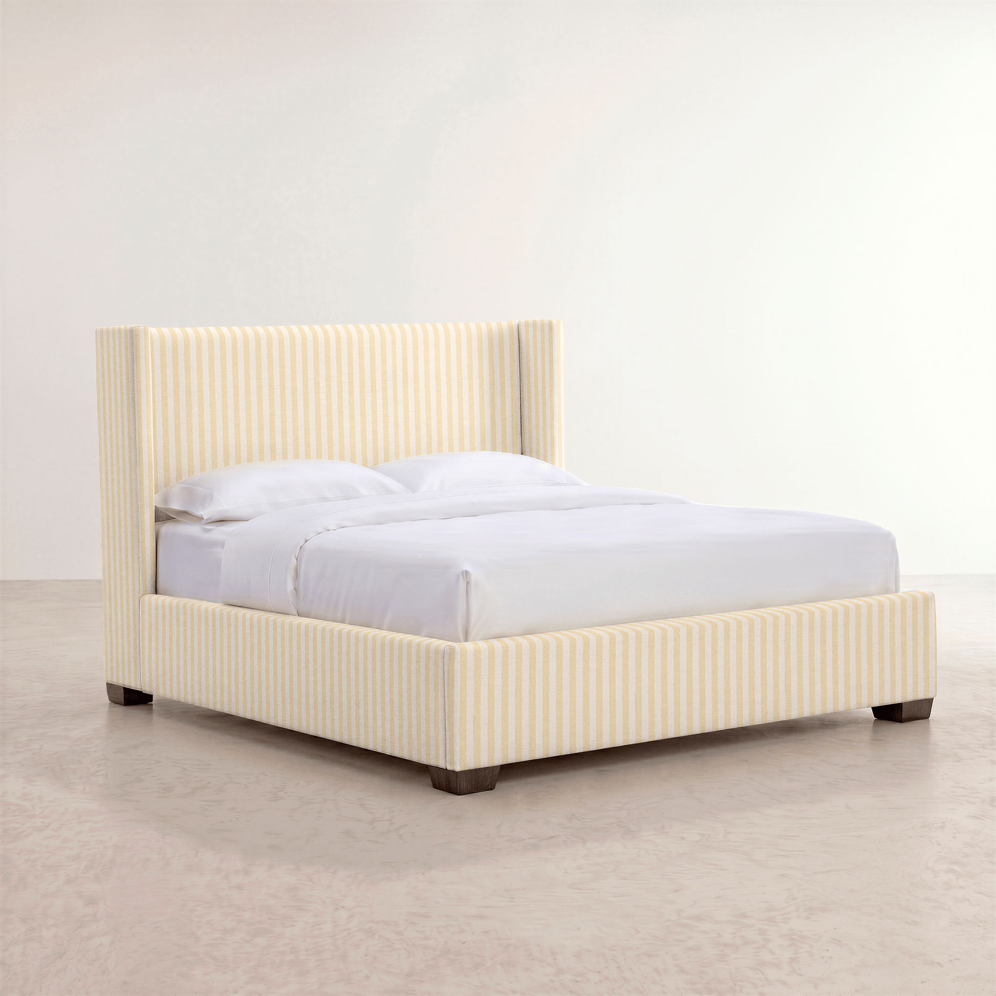 The Selene Bed in Juliet's Garden Easter Yellow Stripe - Lemon Park