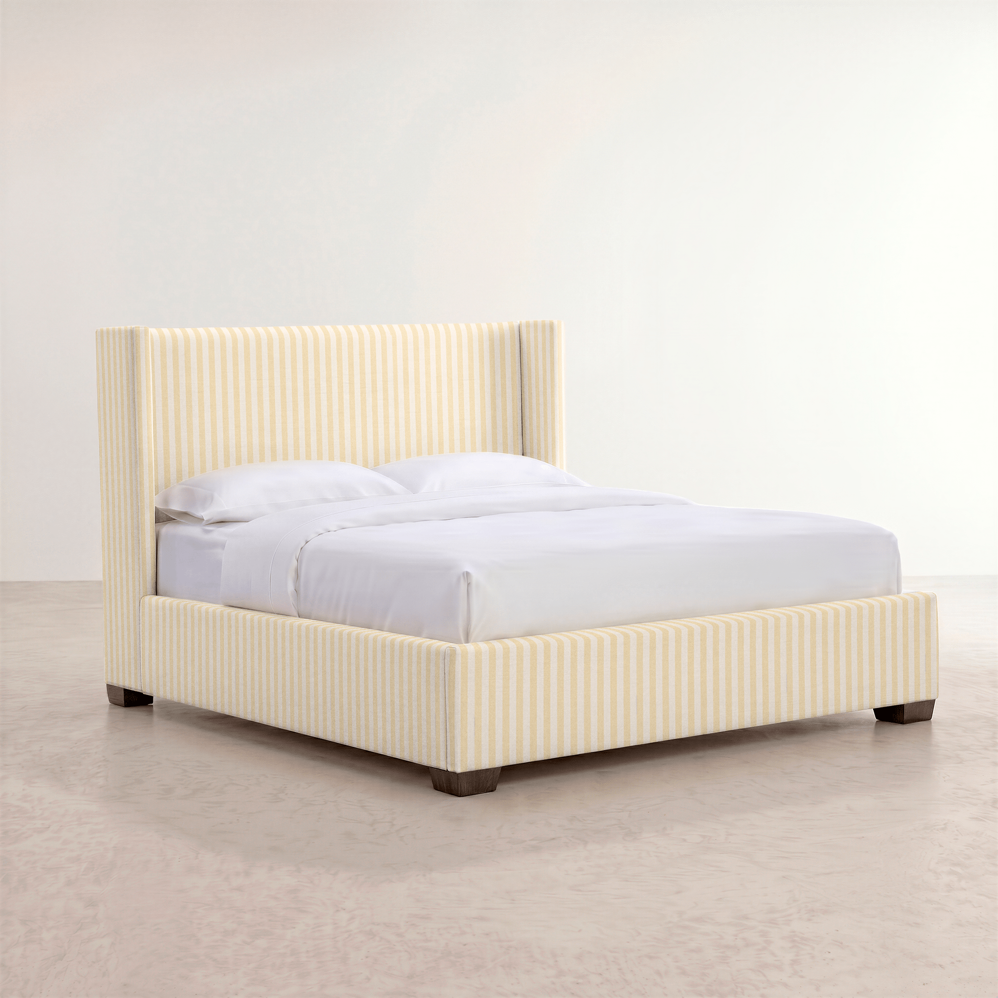 The Selene Bed in Juliet's Garden Easter Yellow Stripe - Lemon Park