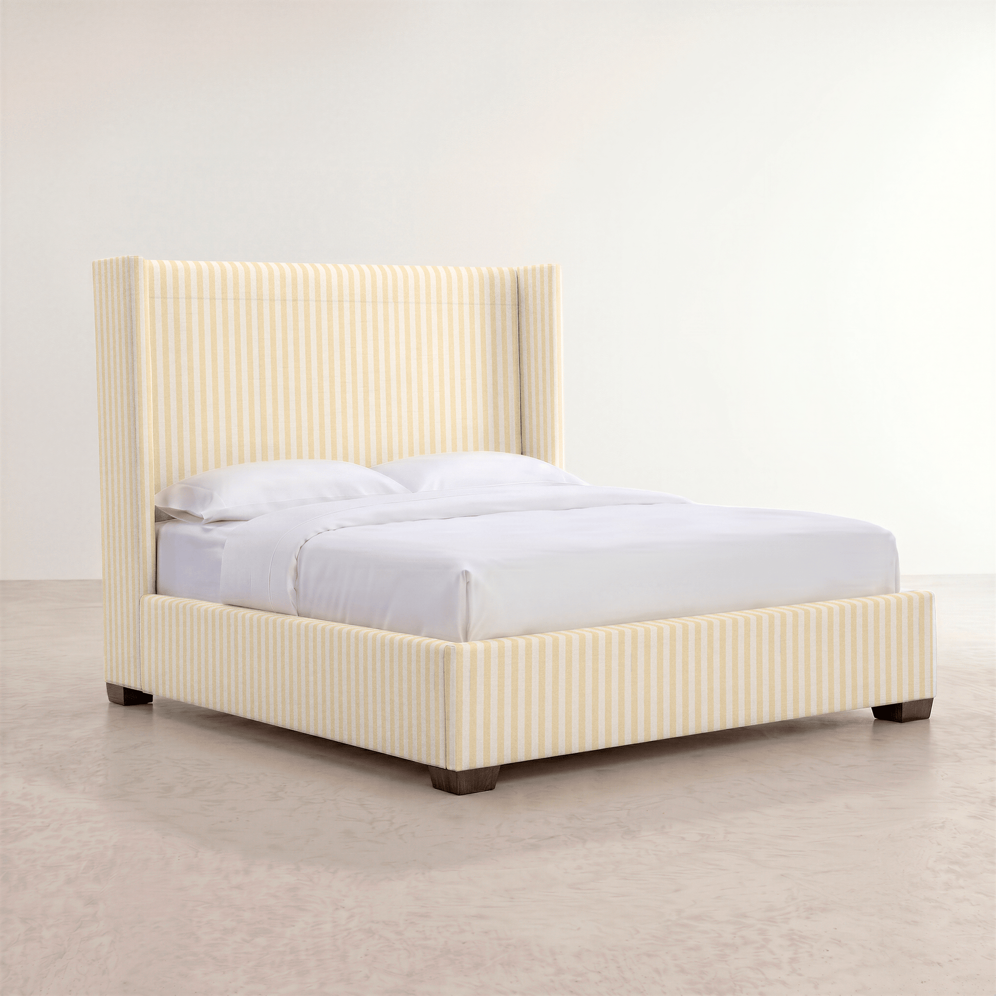 The Selene Bed in Juliet's Garden Easter Yellow Stripe - Lemon Park