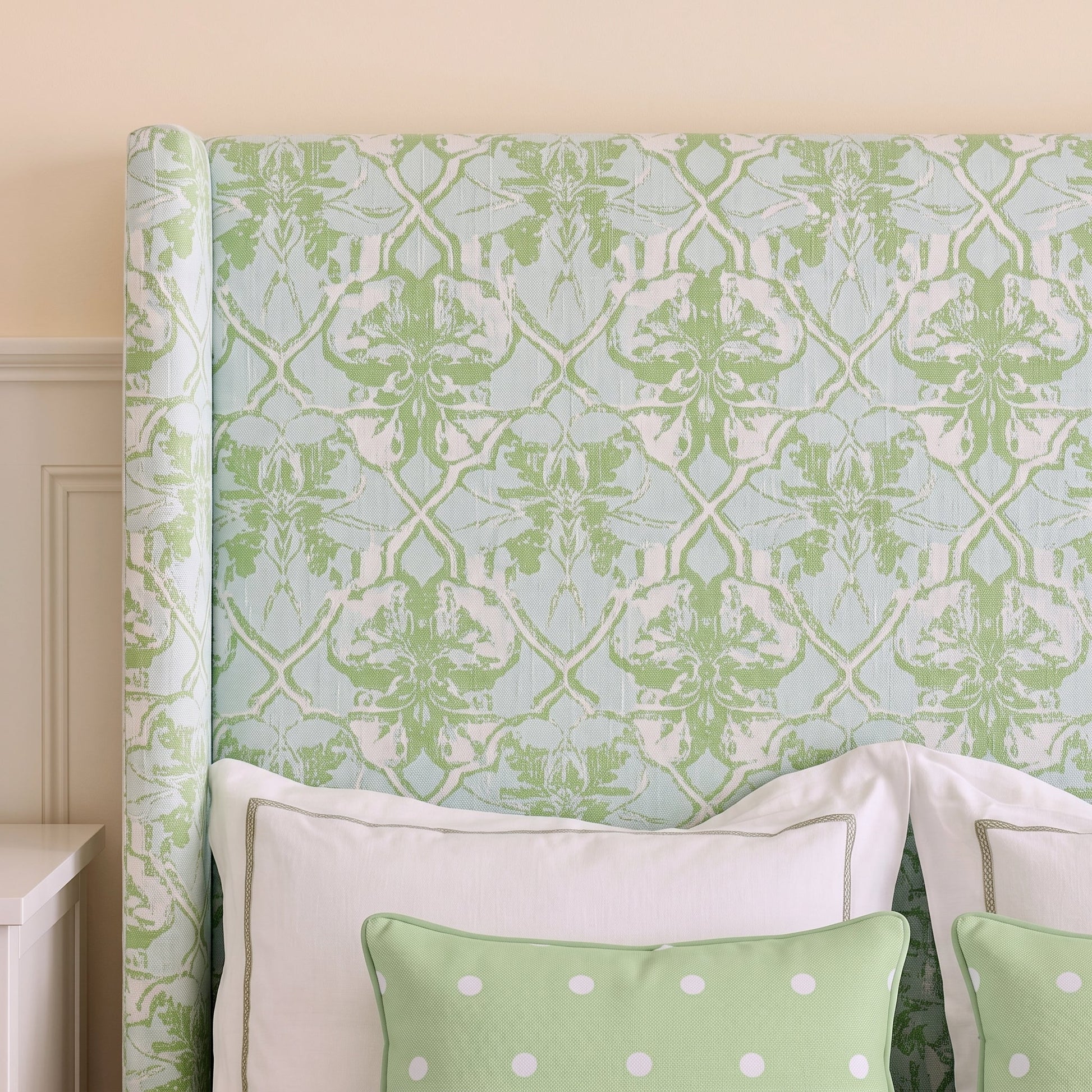 The Selene Bed in Key Lime - Lemon Park