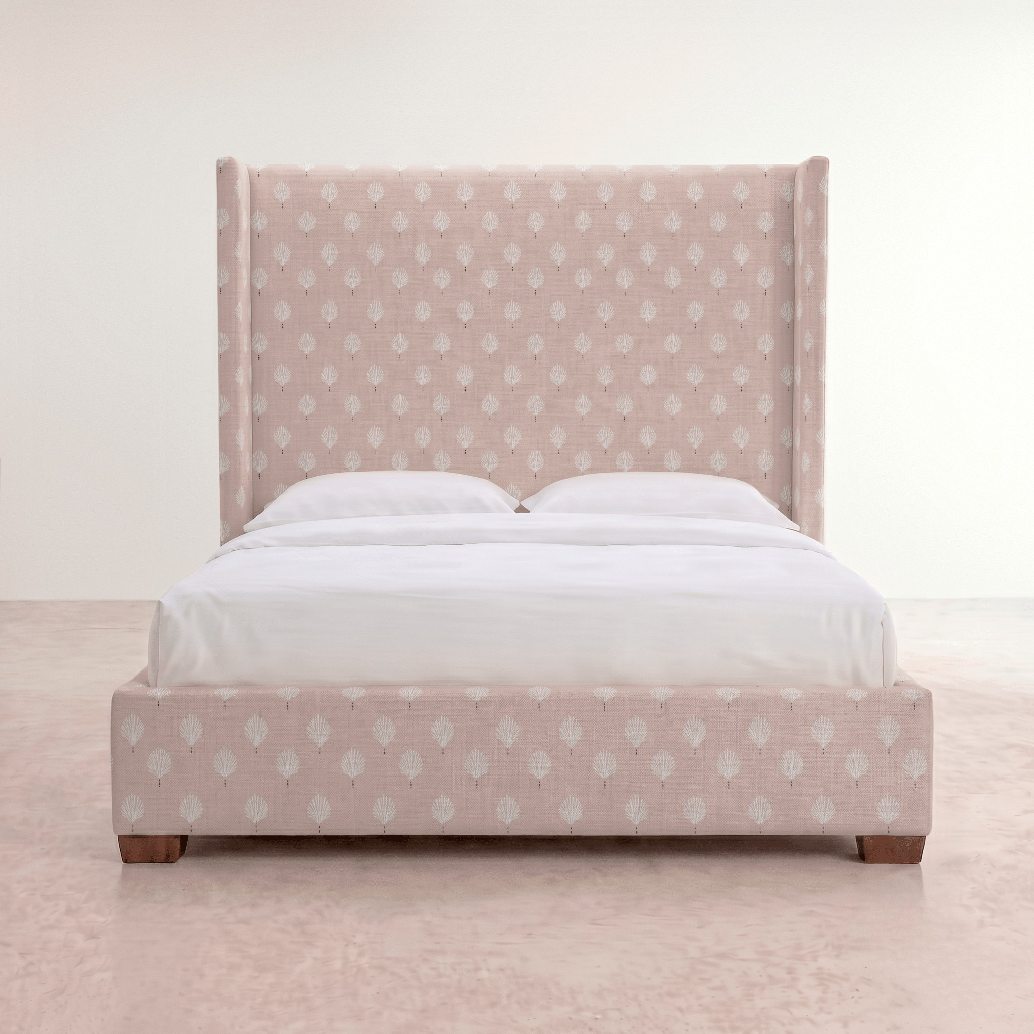 The Selene Bed in Loose Stems Petaline Block Print - Lemon Park
