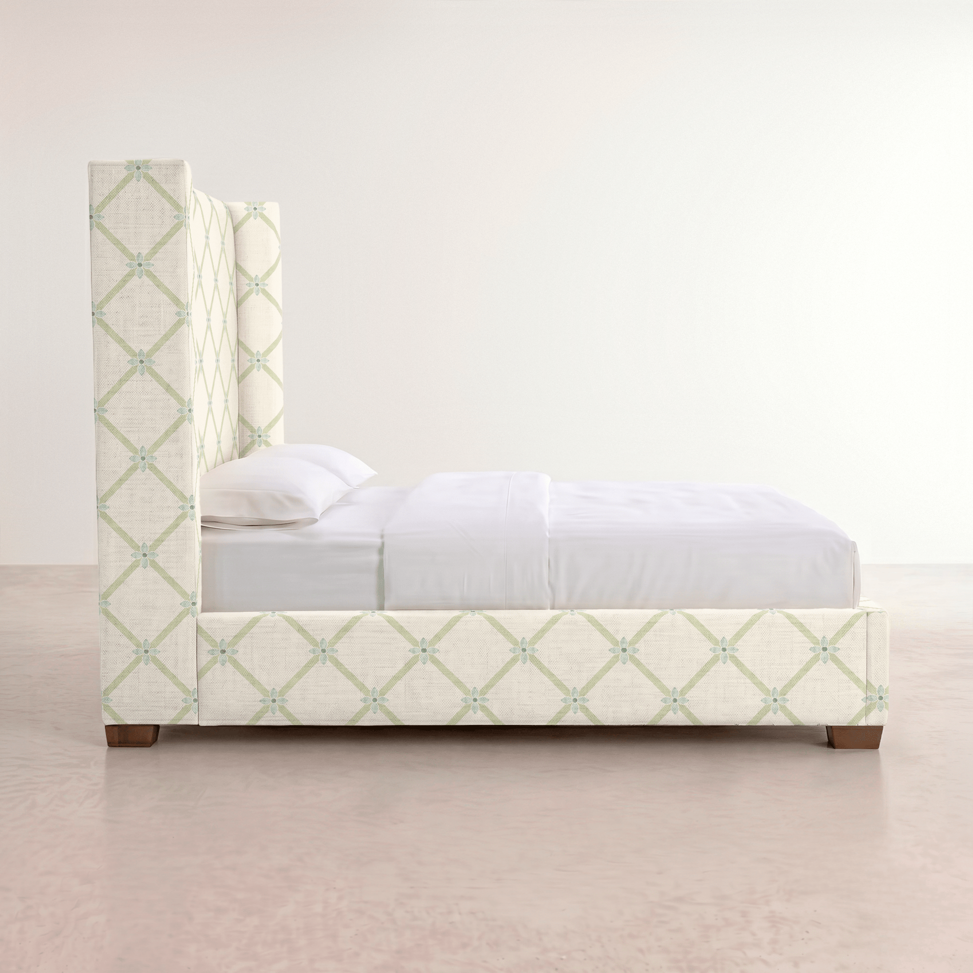 The Selene Bed in Mint To Be Floral Lattice - Lemon Park
