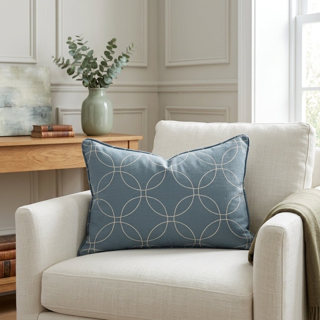 The Silk Garden Aegean Diamond Throw Pillow - Lemon Park