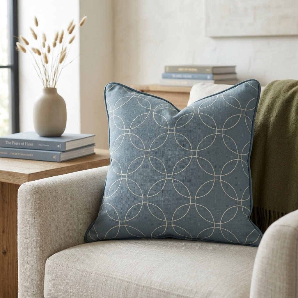 The Silk Garden Aegean Diamond Throw Pillow - Lemon Park
