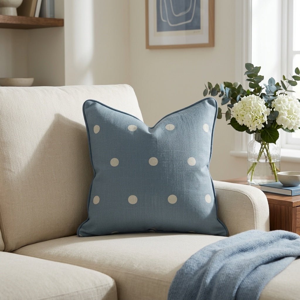 The Silk Garden Aegean Dots Throw Pillow - Lemon Park