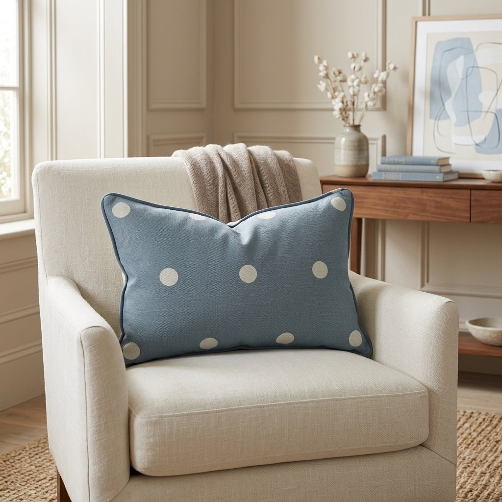 The Silk Garden Aegean Dots Throw Pillow - Lemon Park