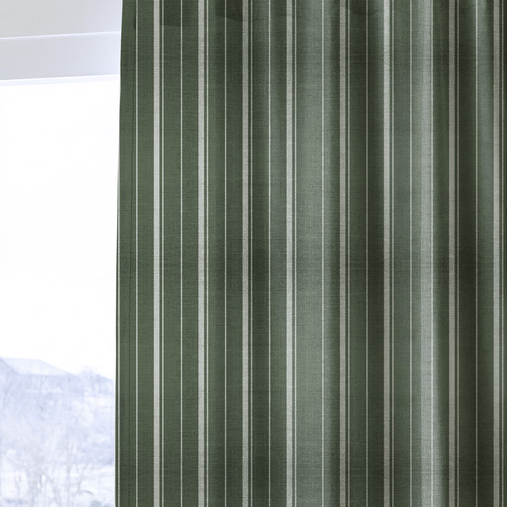 The Silk Garden Evergreen Stripes - Drapery - Lemon Park