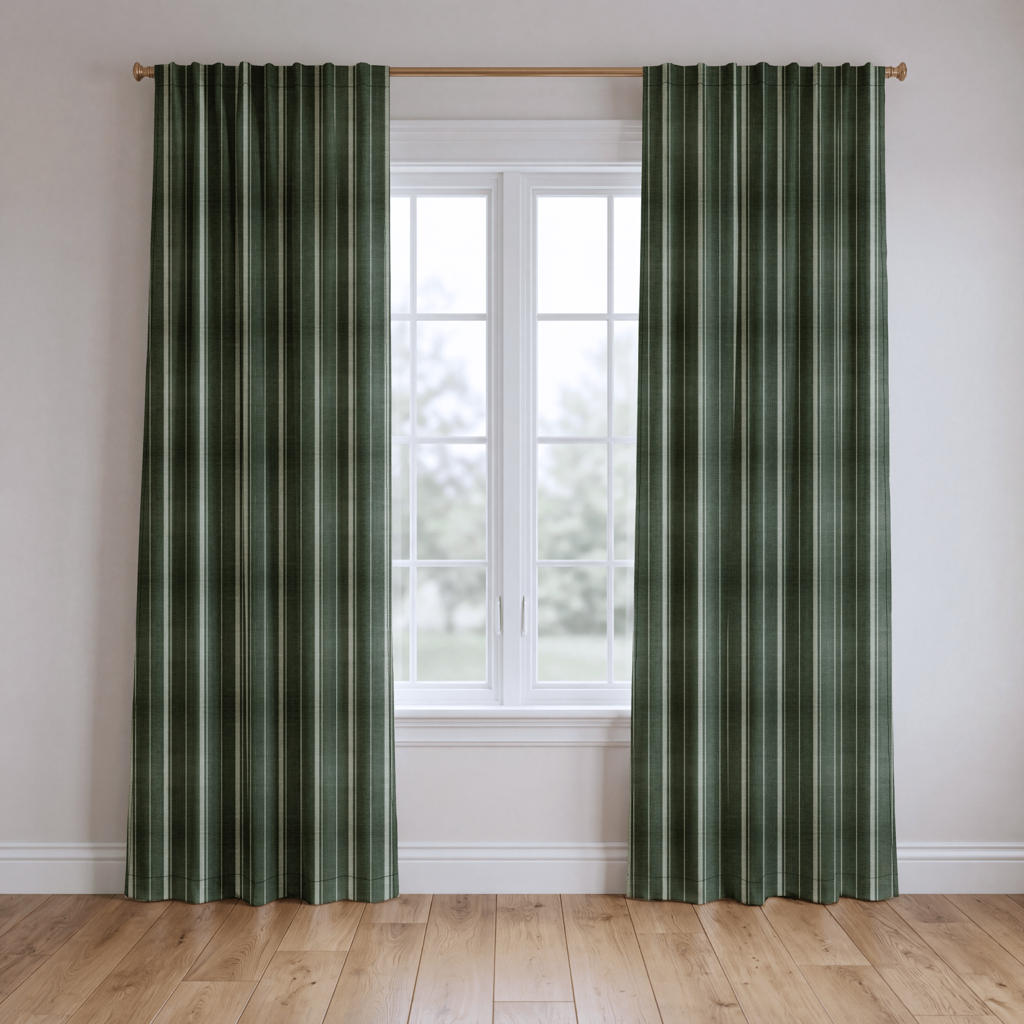 The Silk Garden Evergreen Stripes - Drapery - Lemon Park