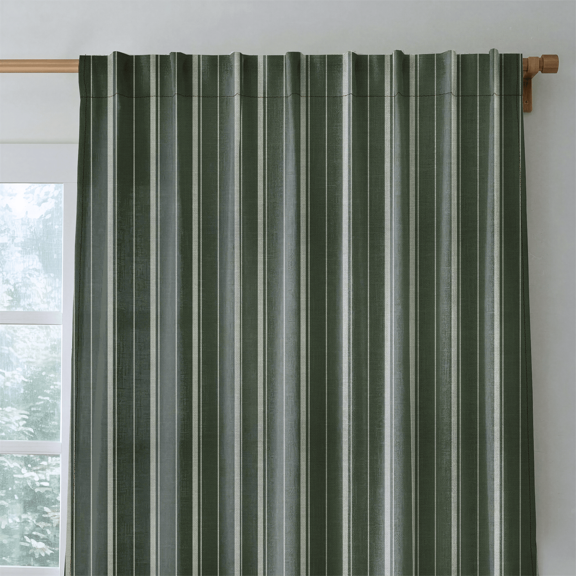 The Silk Garden Evergreen Stripes - Drapery - Lemon Park