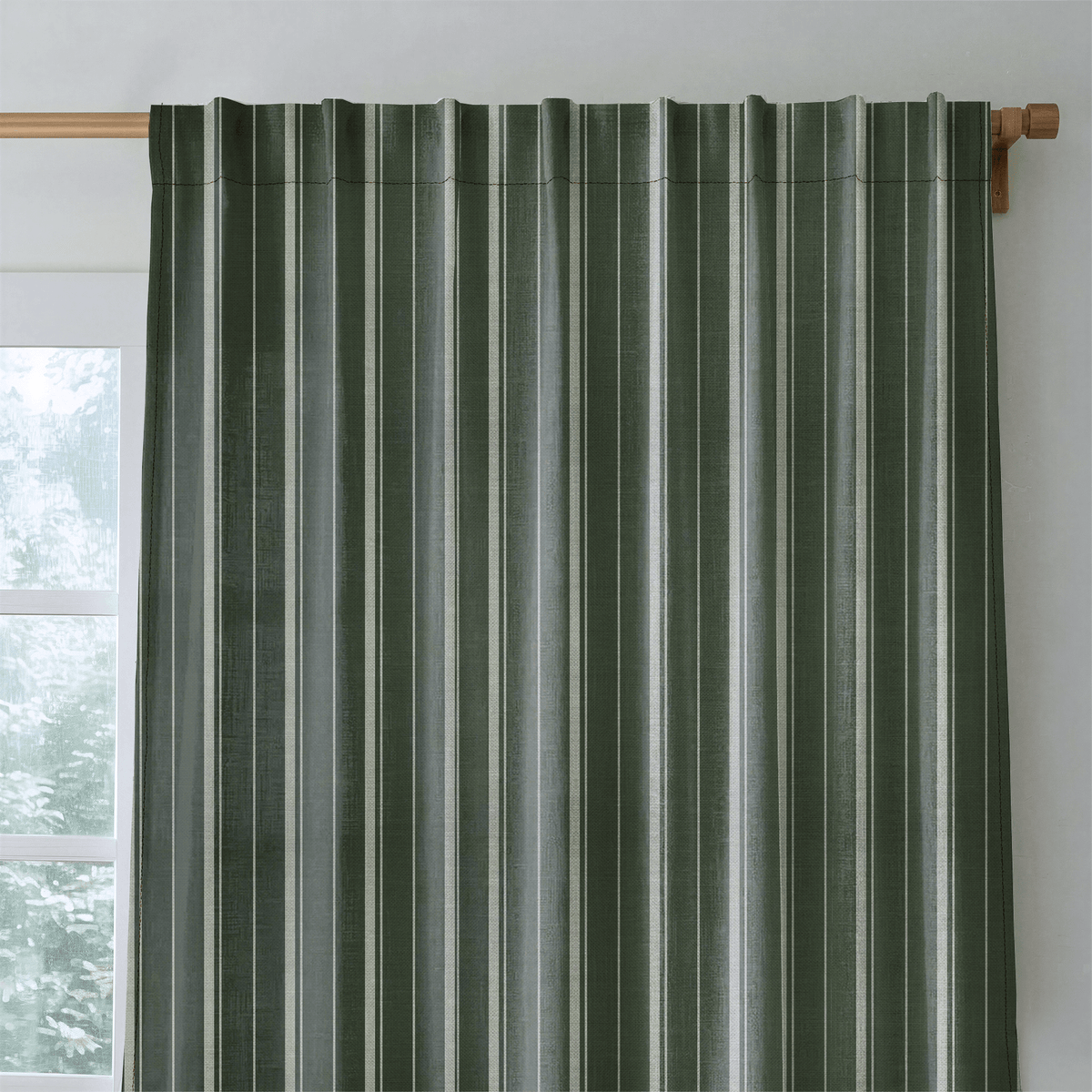 The Silk Garden Evergreen Stripes - Drapery - Lemon Park