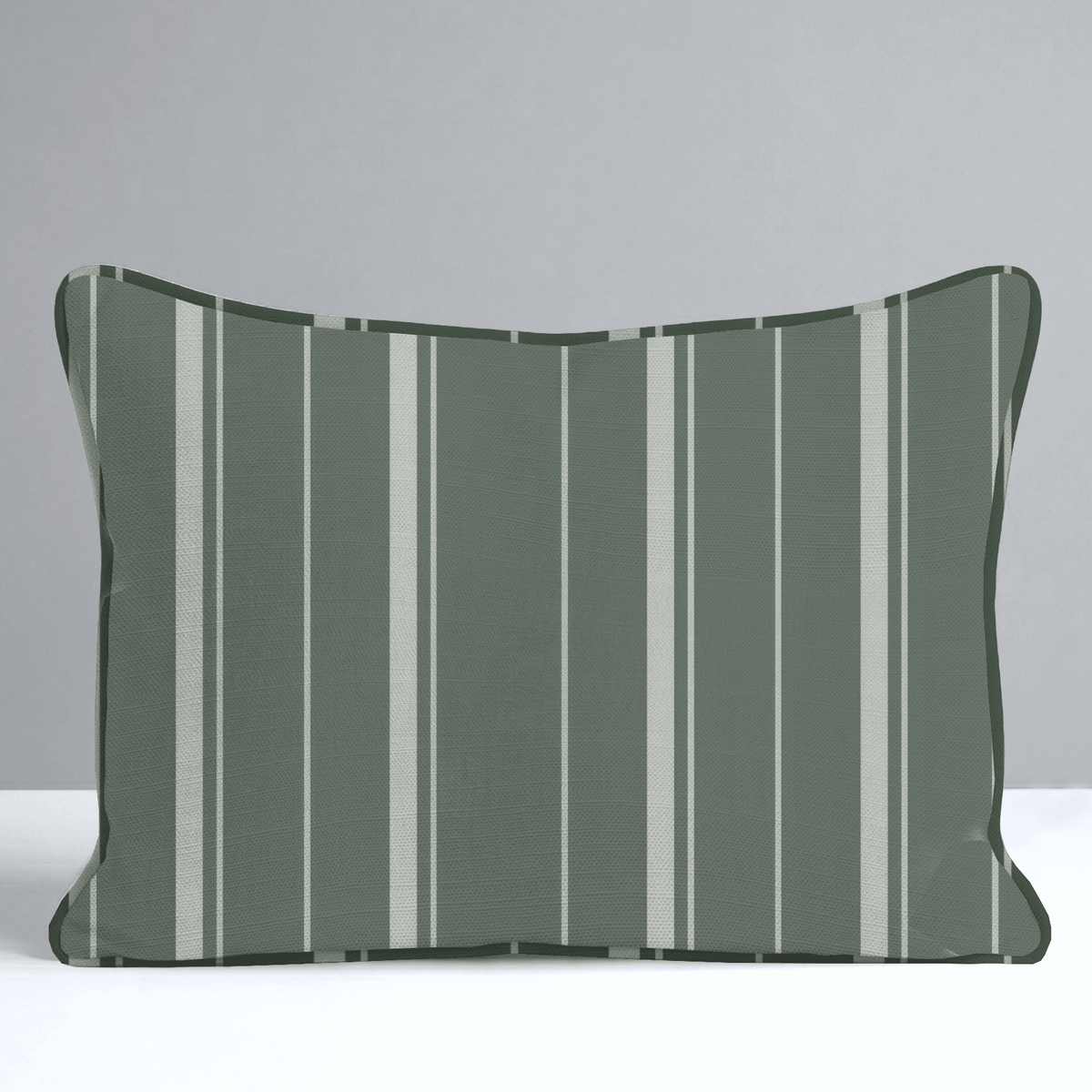 The Silk Garden Evergreen Stripes Throw Pillow - Lemon Park