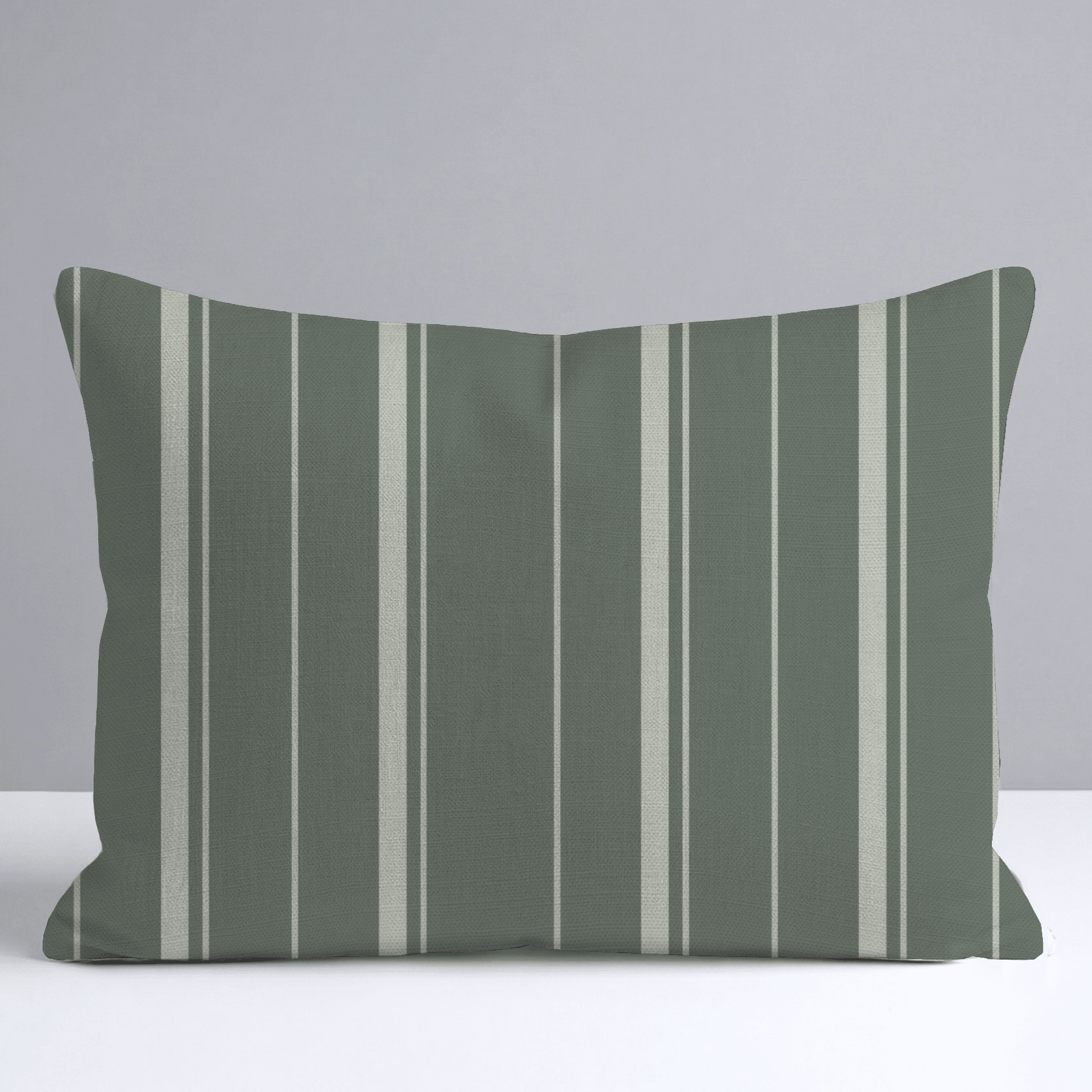 The Silk Garden Evergreen Stripes Throw Pillow - Lemon Park