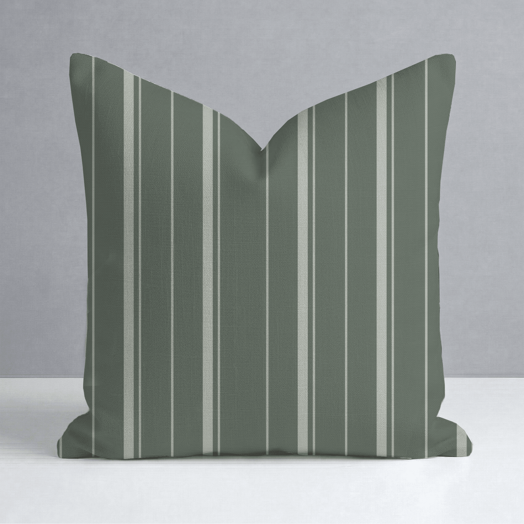The Silk Garden Evergreen Stripes Throw Pillow - Lemon Park