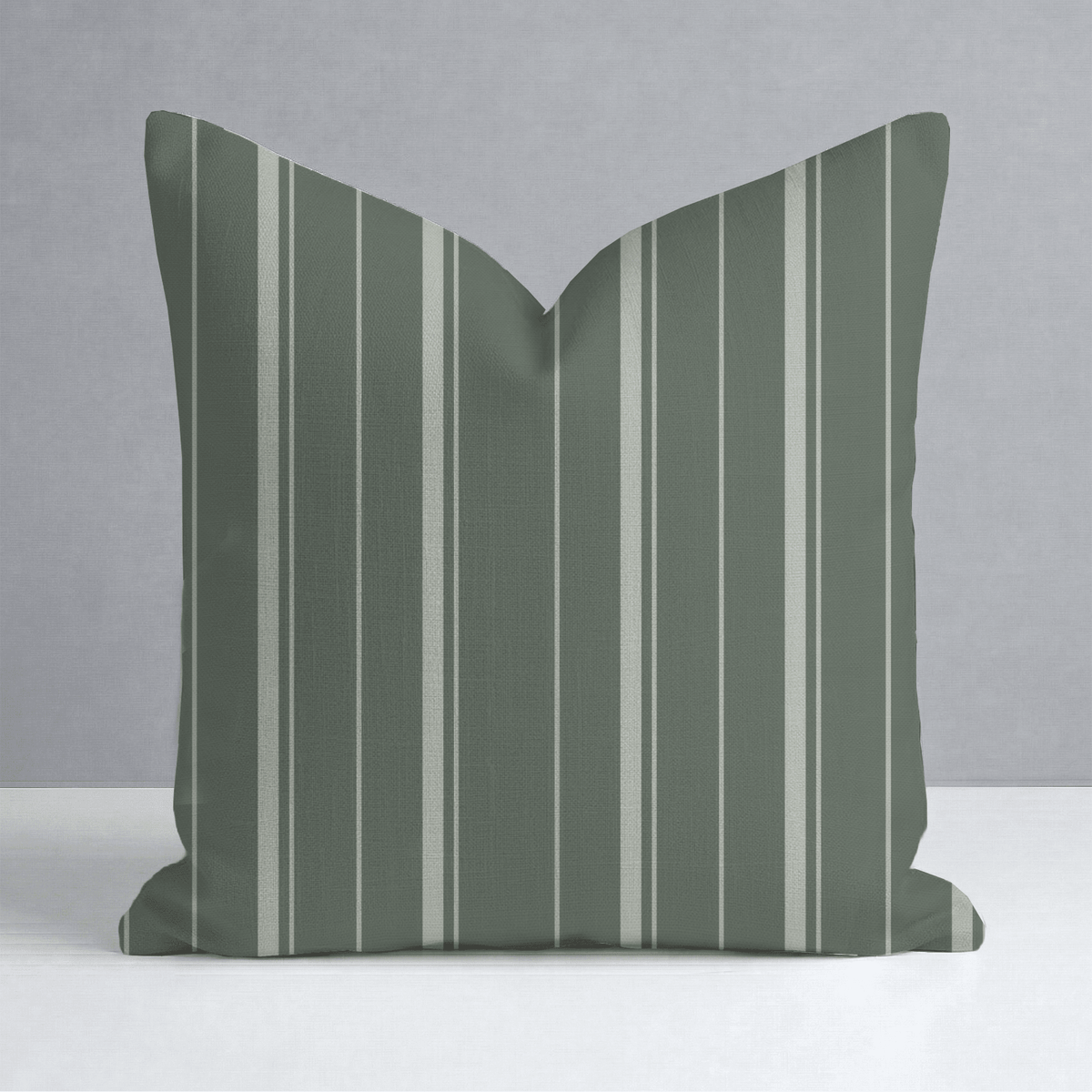 The Silk Garden Evergreen Stripes Throw Pillow - Lemon Park