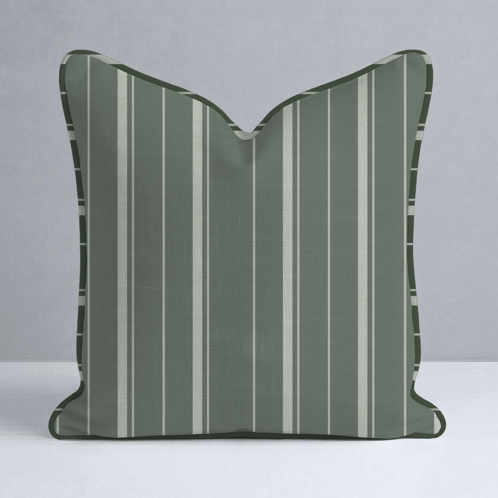 The Silk Garden Evergreen Stripes Throw Pillow - Lemon Park