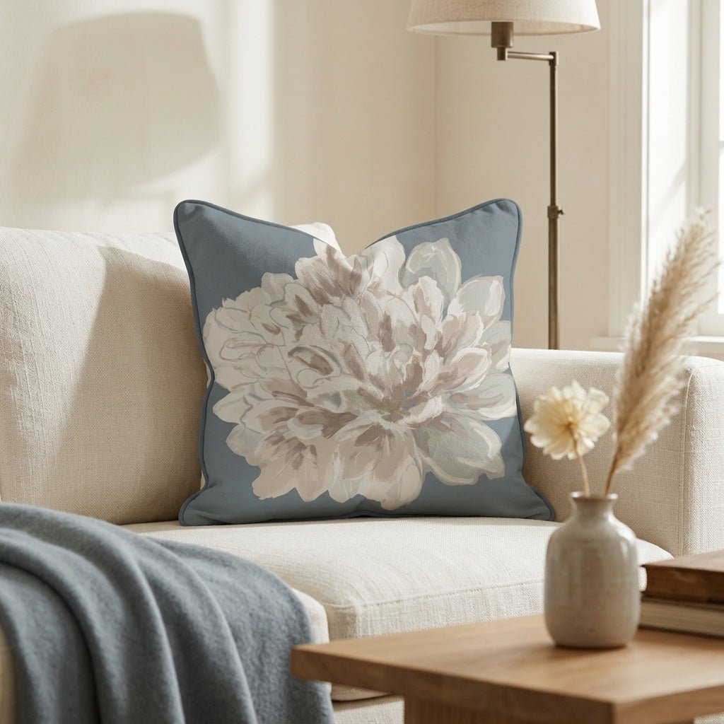 The Silk Garden Flower Throw Pillow - Lemon Park