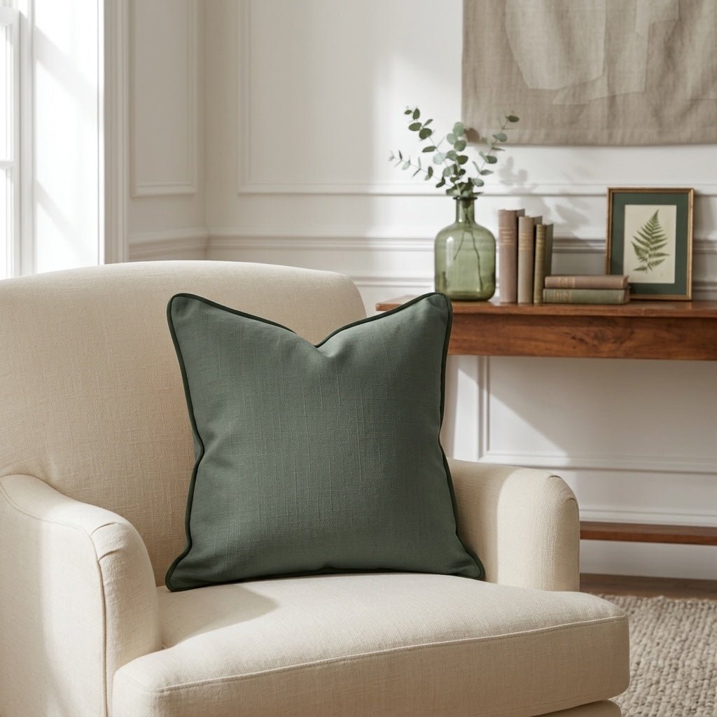 The Silk Garden Pine Throw Pillow - Lemon Park