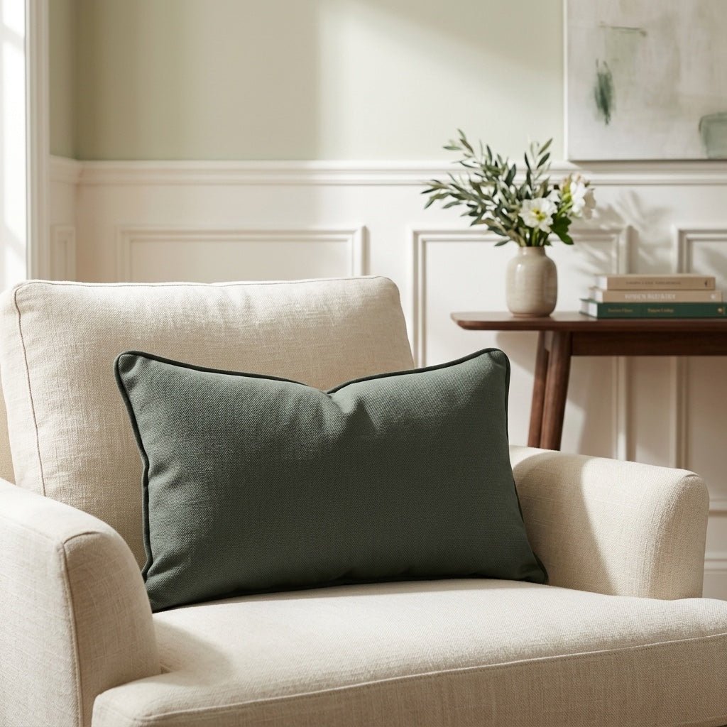 The Silk Garden Pine Throw Pillow - Lemon Park