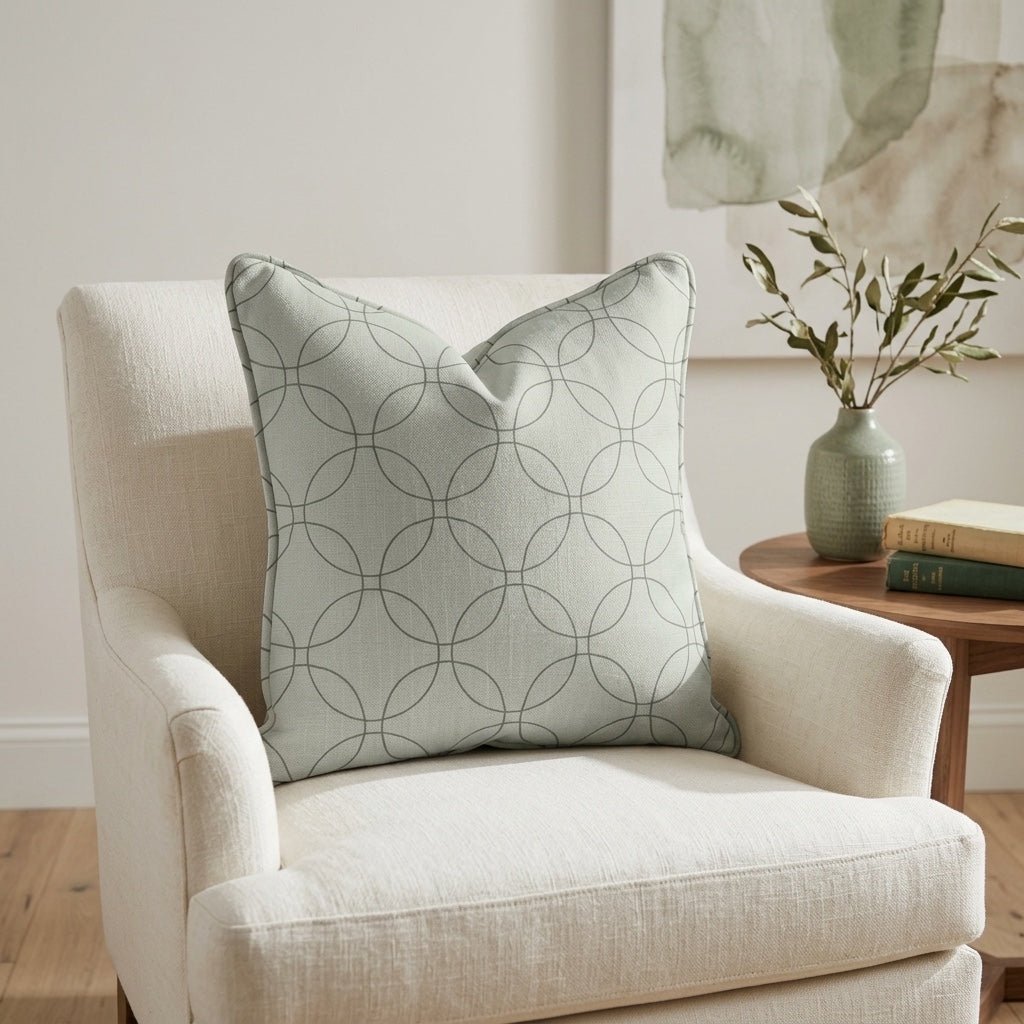 The Silk Garden Sage Diamond Throw Pillow - Lemon Park