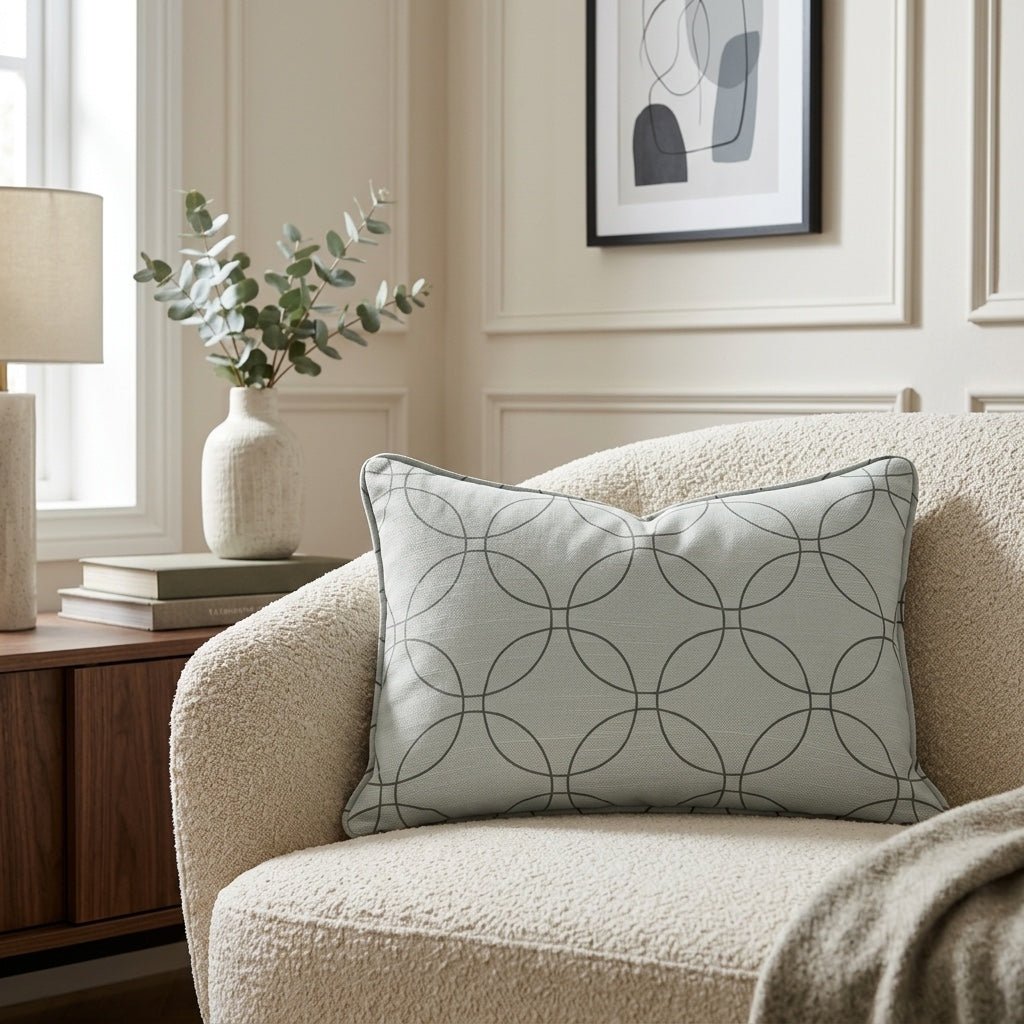 The Silk Garden Sage Diamond Throw Pillow - Lemon Park