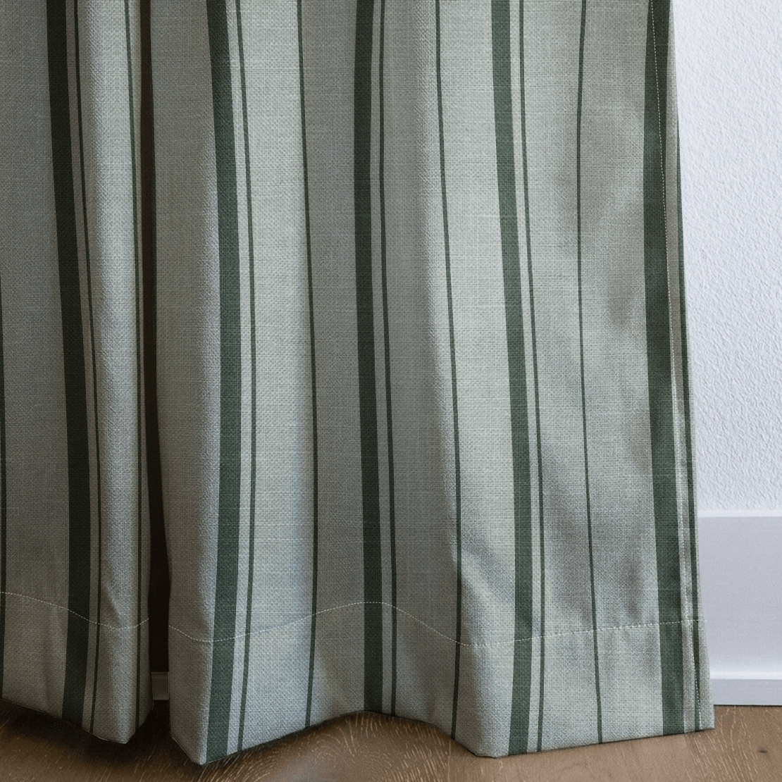 The Silk Garden Sage Stripes - Drapery - Lemon Park