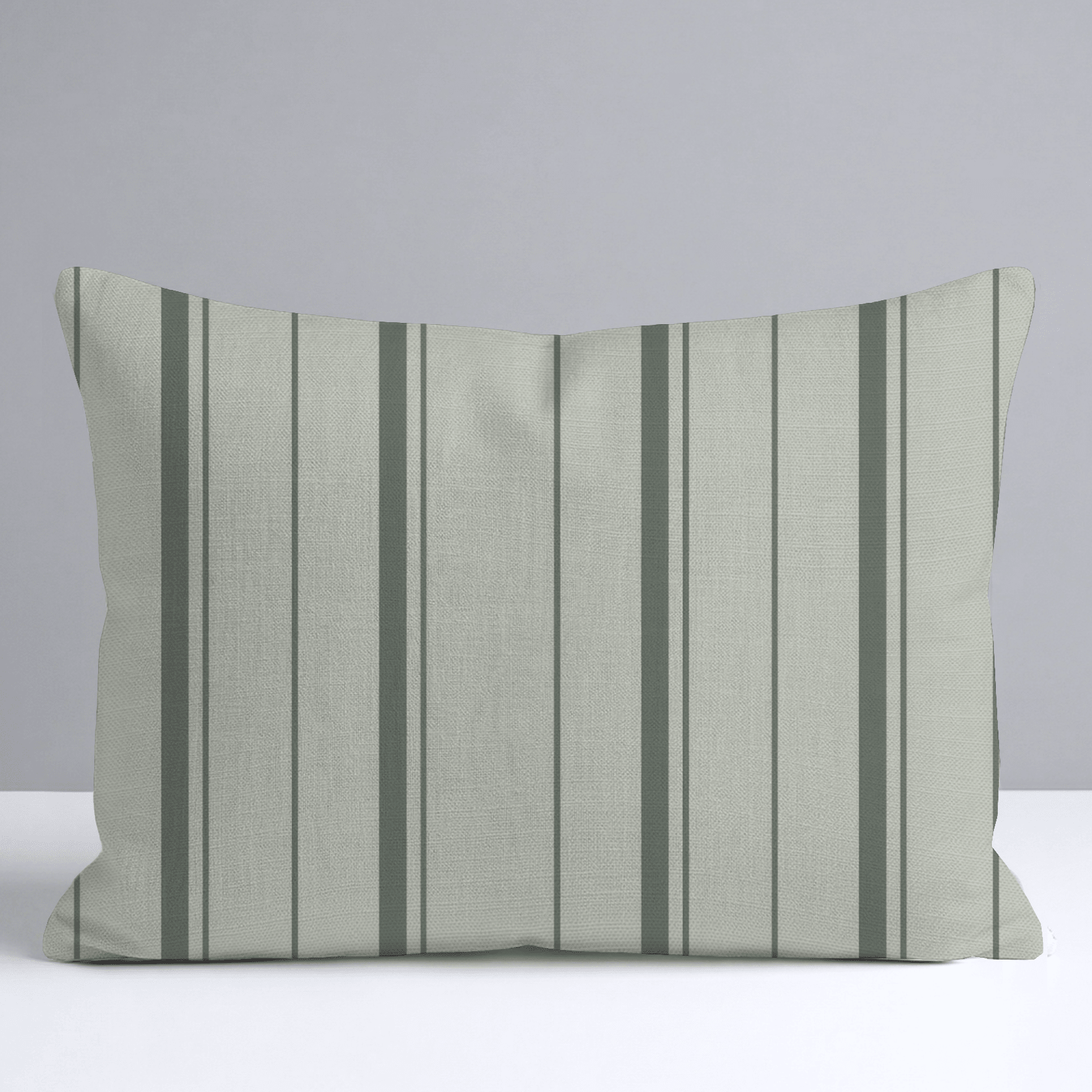 The Silk Garden Sage Stripes Throw Pillow - Lemon Park