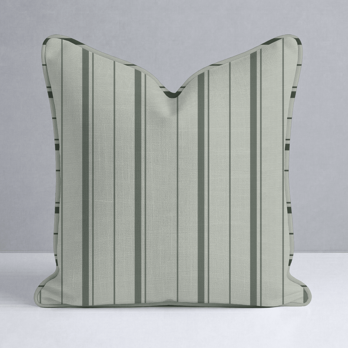 The Silk Garden Sage Stripes Throw Pillow - Lemon Park