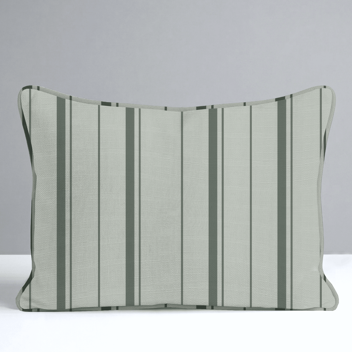 The Silk Garden Sage Stripes Throw Pillow - Lemon Park
