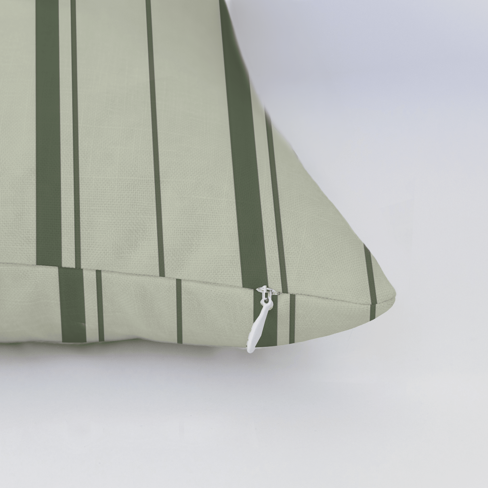 The Silk Garden Sage Stripes Throw Pillow - Lemon Park