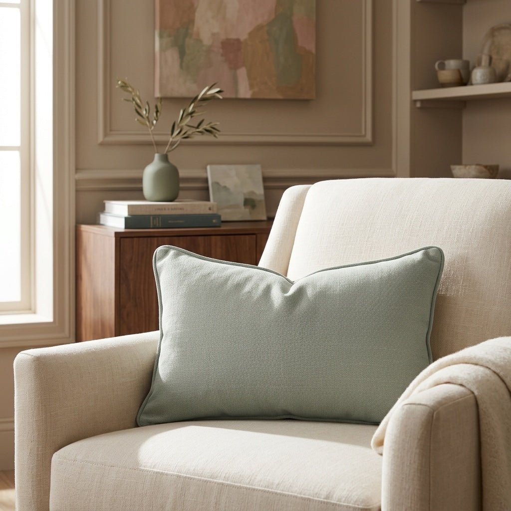 The Silk Garden Sage Throw Pillow - Lemon Park