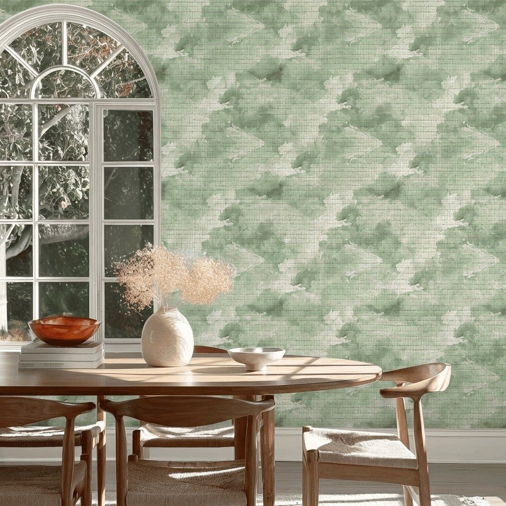 The Swallows Faux Grasscloth Wallpaper - Lemon Park