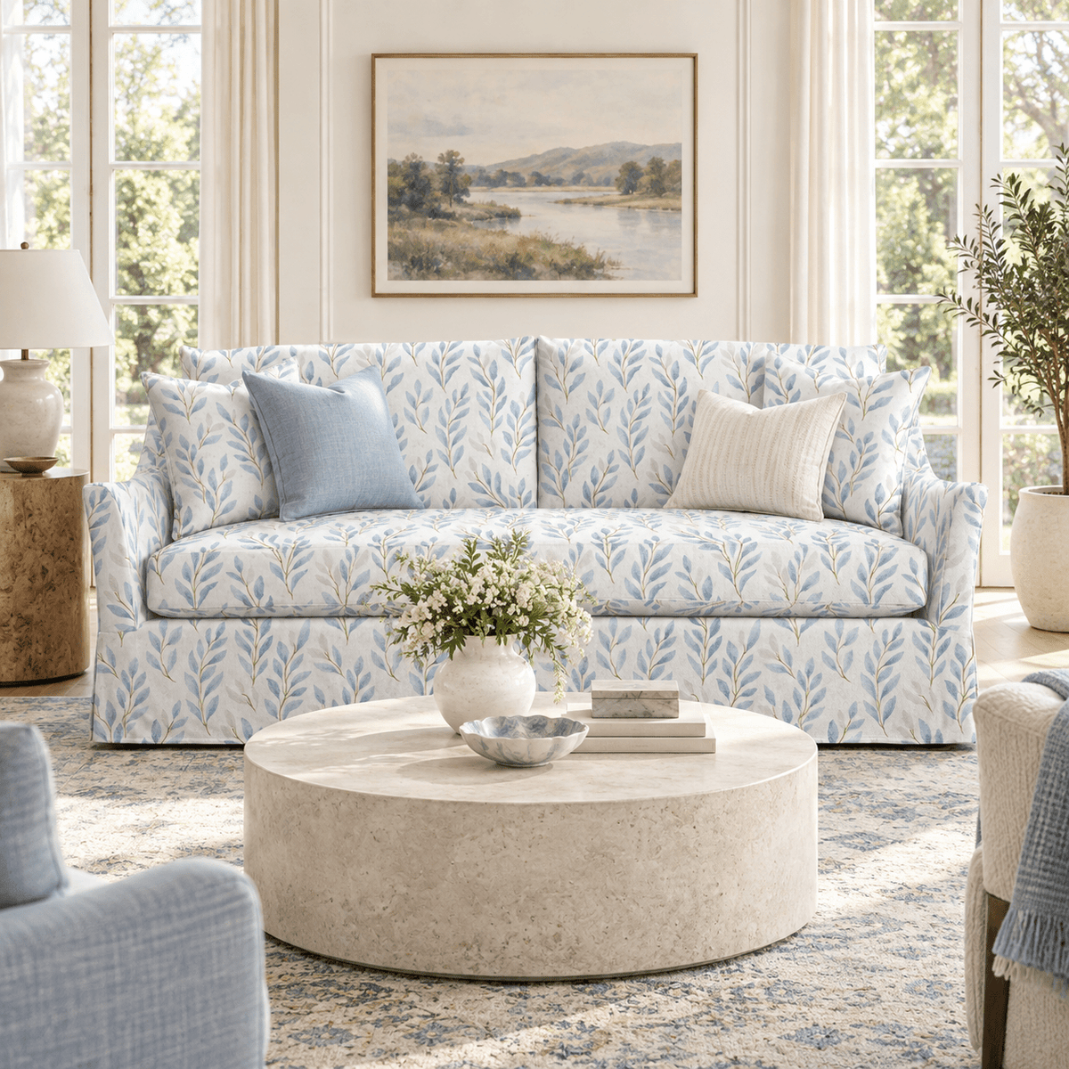 The Theodore Sofa in Atlantic Ferns - Lemon Park