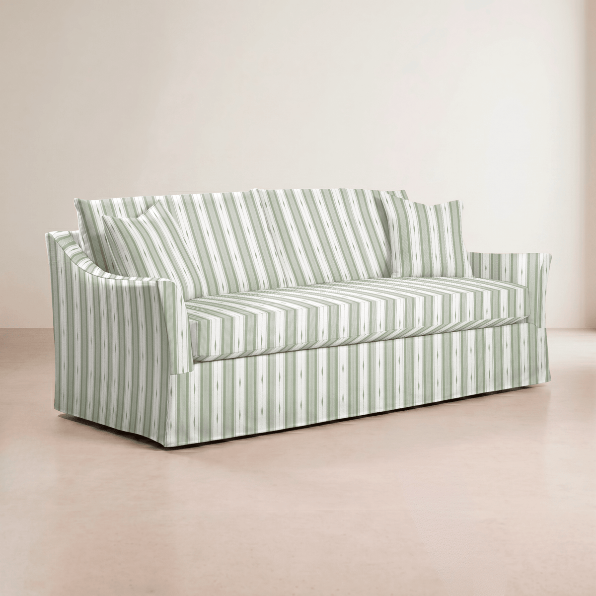 The Theodore Sofa in Blue Dresses Lemongrass Stripes - Lemon Park