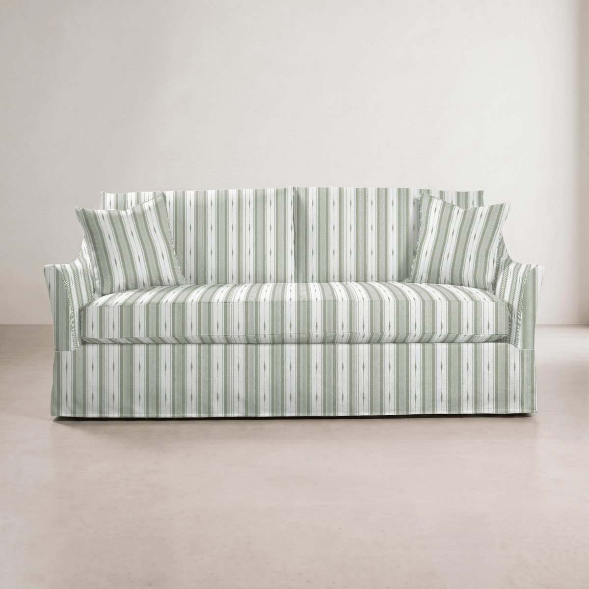 The Theodore Sofa in Blue Dresses Lemongrass Stripes - Lemon Park