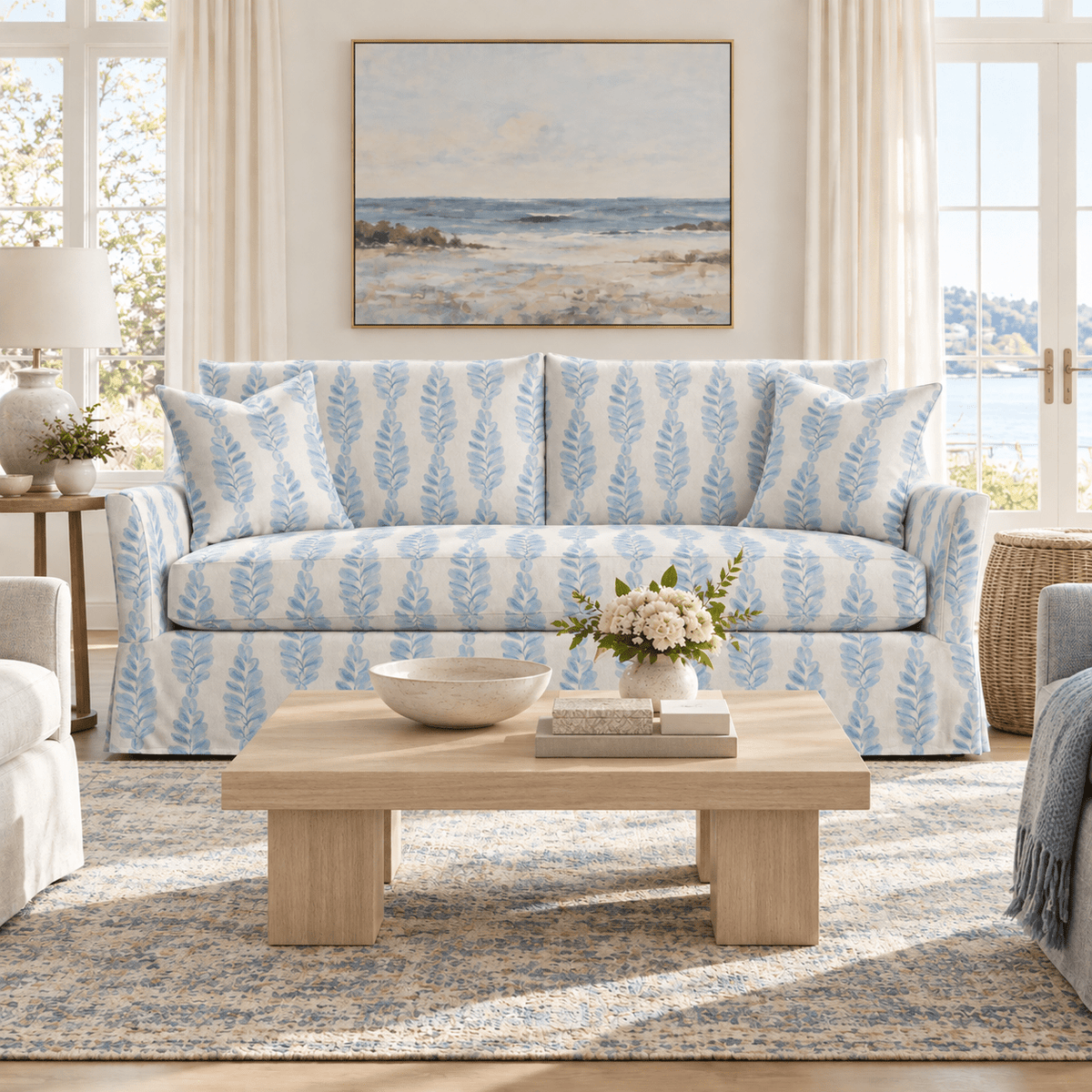 The Theodore Sofa in Carolina Ferns - Lemon Park