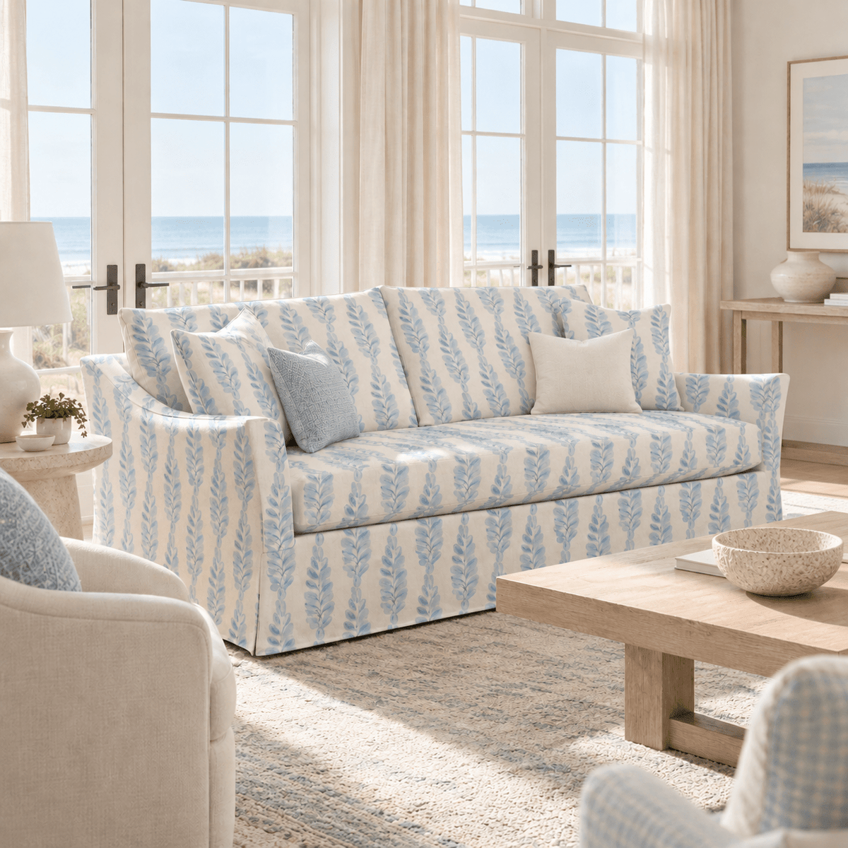 The Theodore Sofa in Carolina Ferns - Lemon Park
