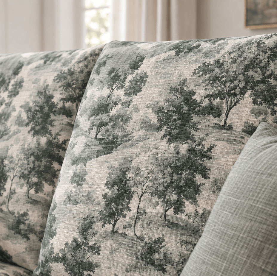 The Theodore Sofa in Fog & Found - Lemon Park