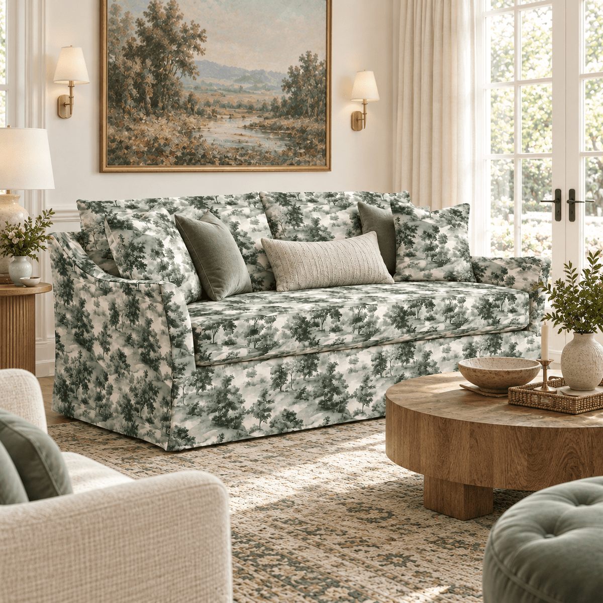 The Theodore Sofa in Fog & Found - Lemon Park