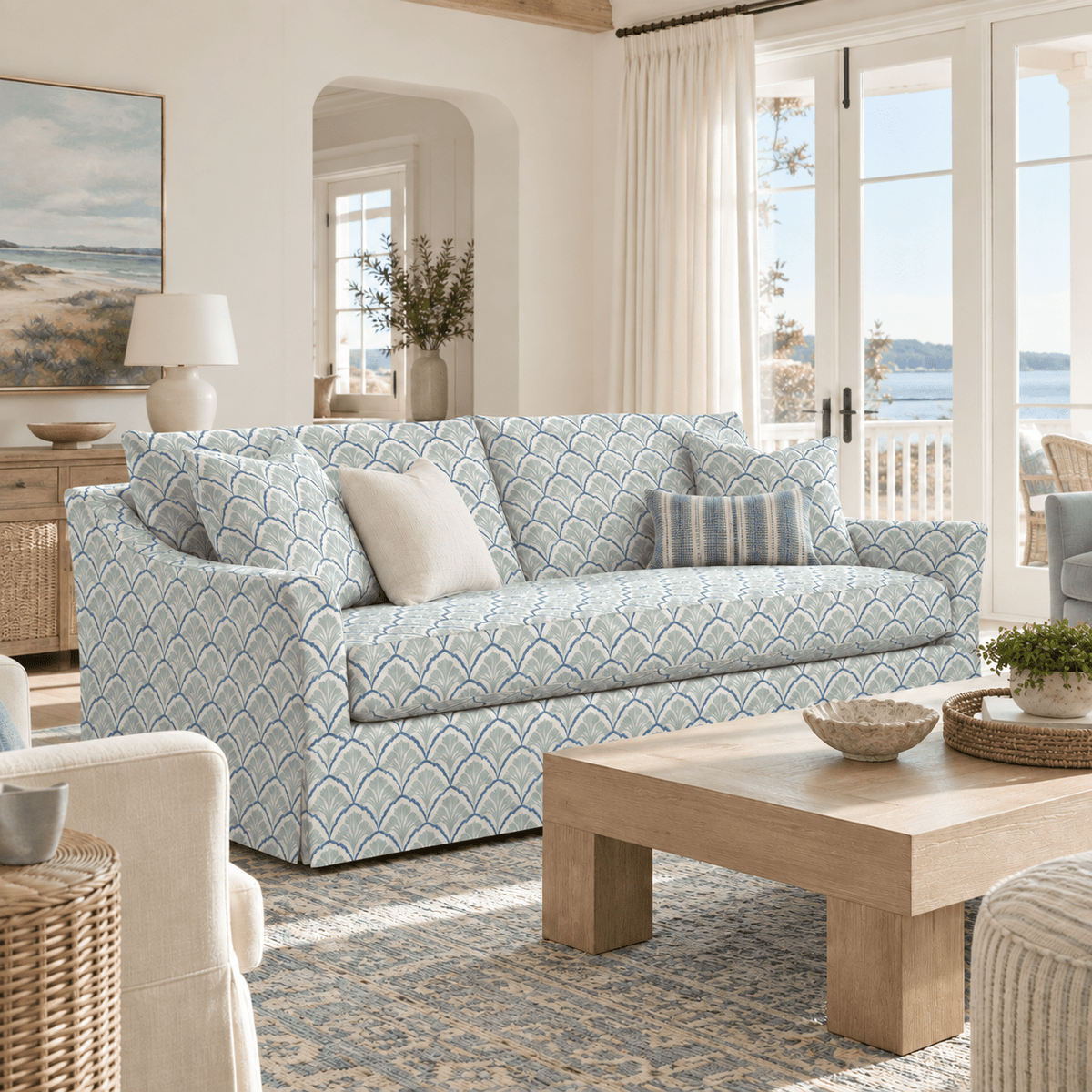 The Theodore Sofa in Hint Of Lime Sprouts - Lemon Park