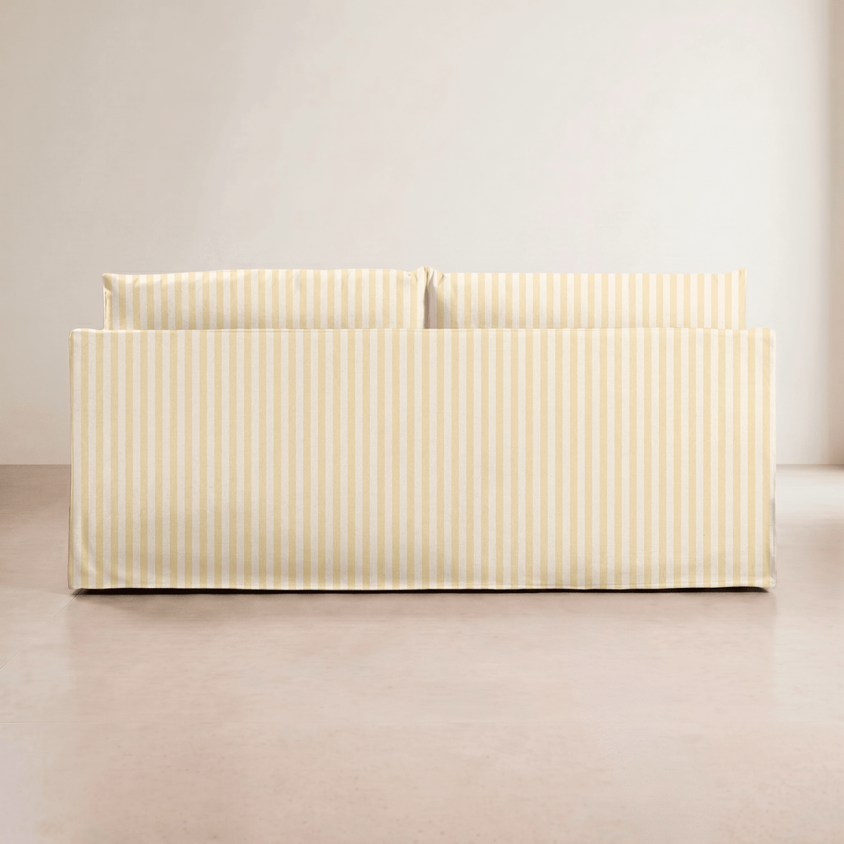 The Theodore Sofa in Juliet's Garden Easter Yellow Stripe - Lemon Park