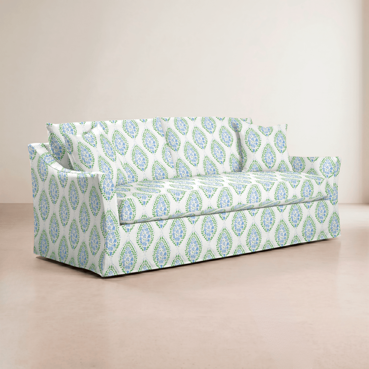 The Theodore Sofa in Leaf Me Be - Lemon Park