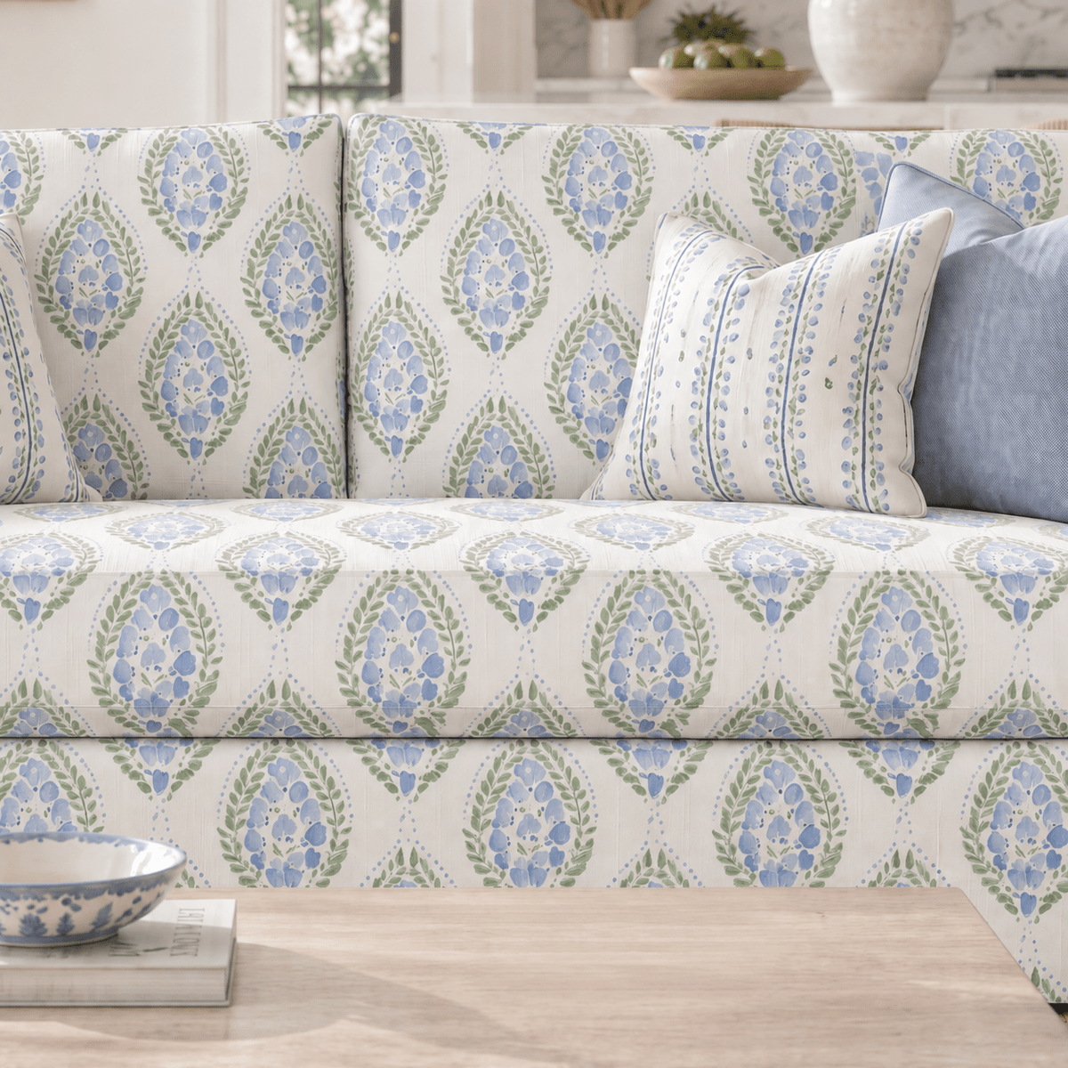 The Theodore Sofa in Leaf Me Be - Lemon Park