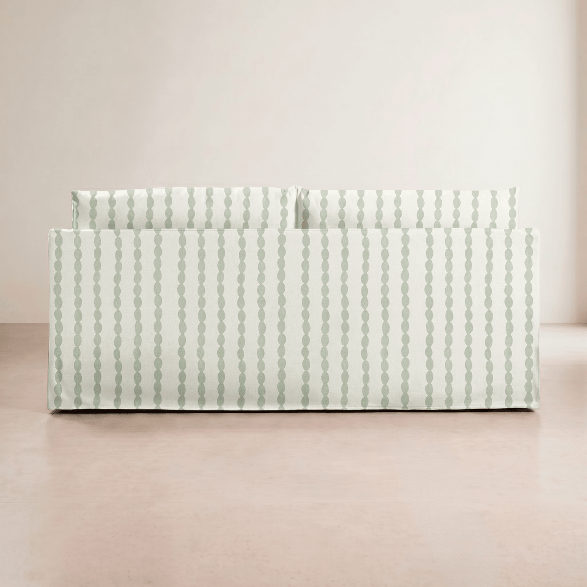 The Theodore Sofa in Loose Stems Lichen Chord Stripe - Lemon Park