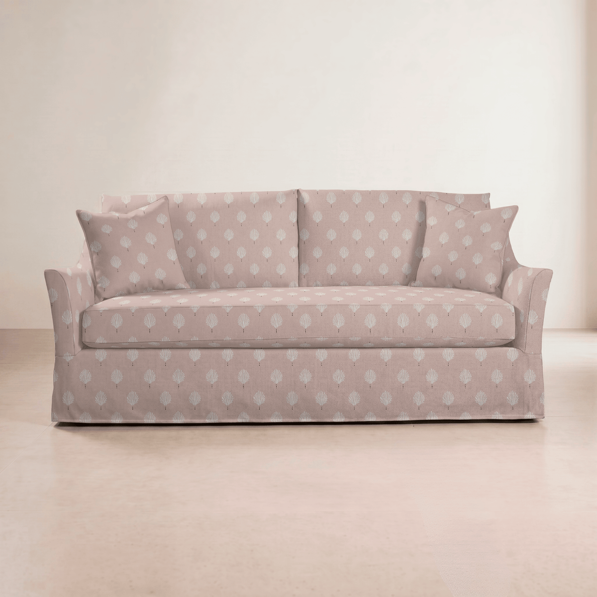 The Theodore Sofa in Loose Stems Petaline Block Print - Lemon Park