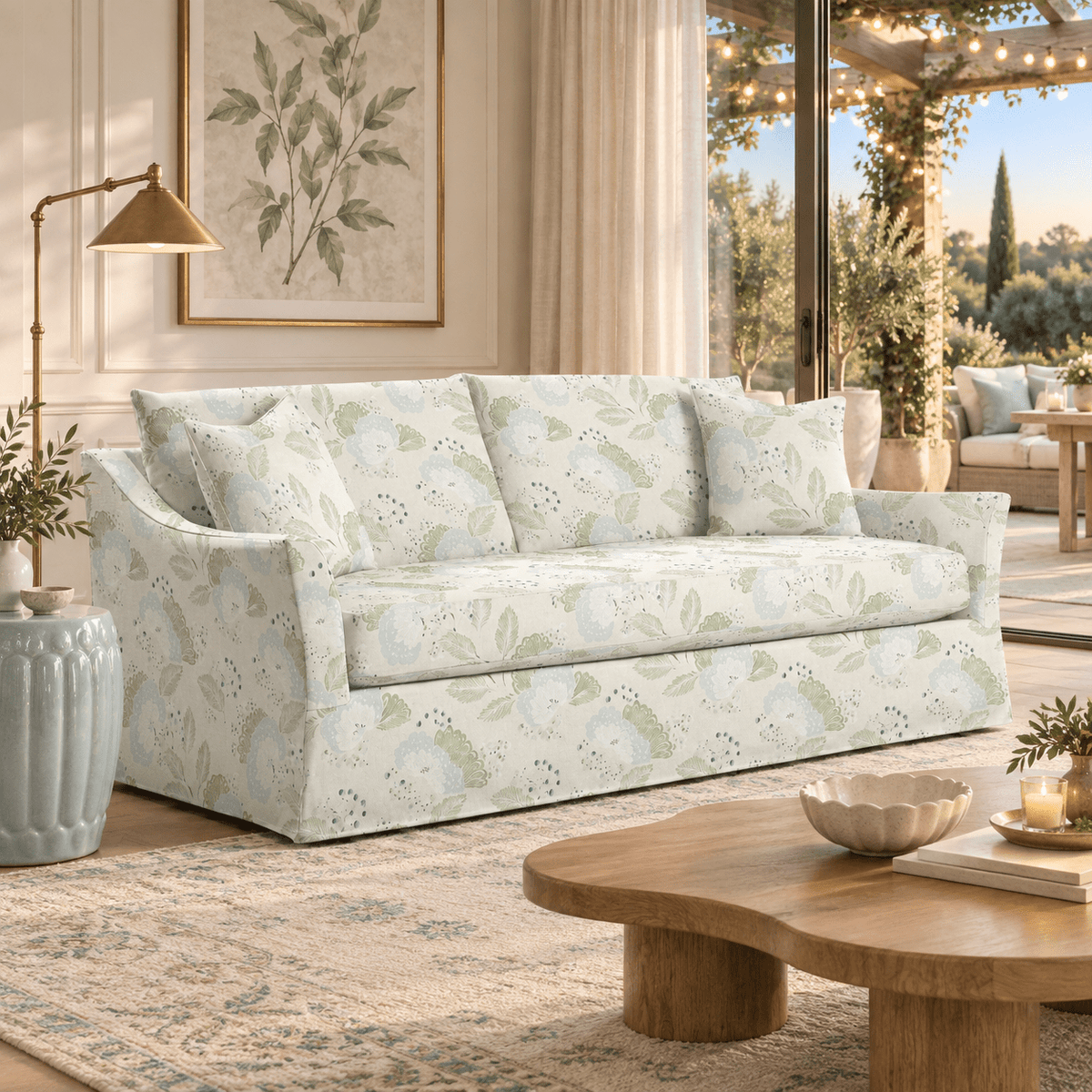 The Theodore Sofa in Mint to Be - Lemon Park