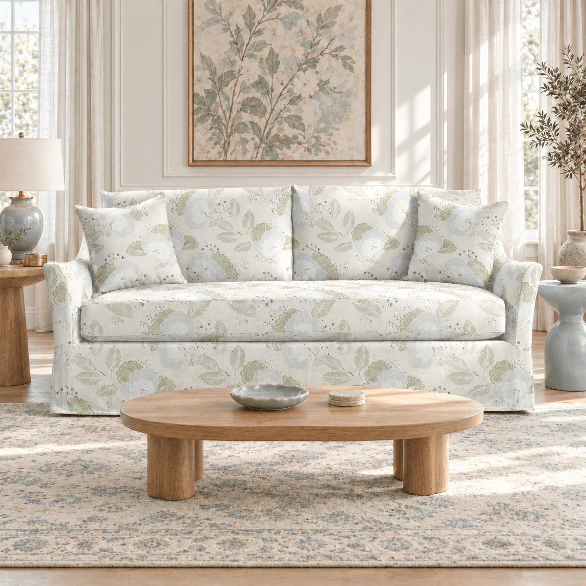 The Theodore Sofa in Mint to Be - Lemon Park