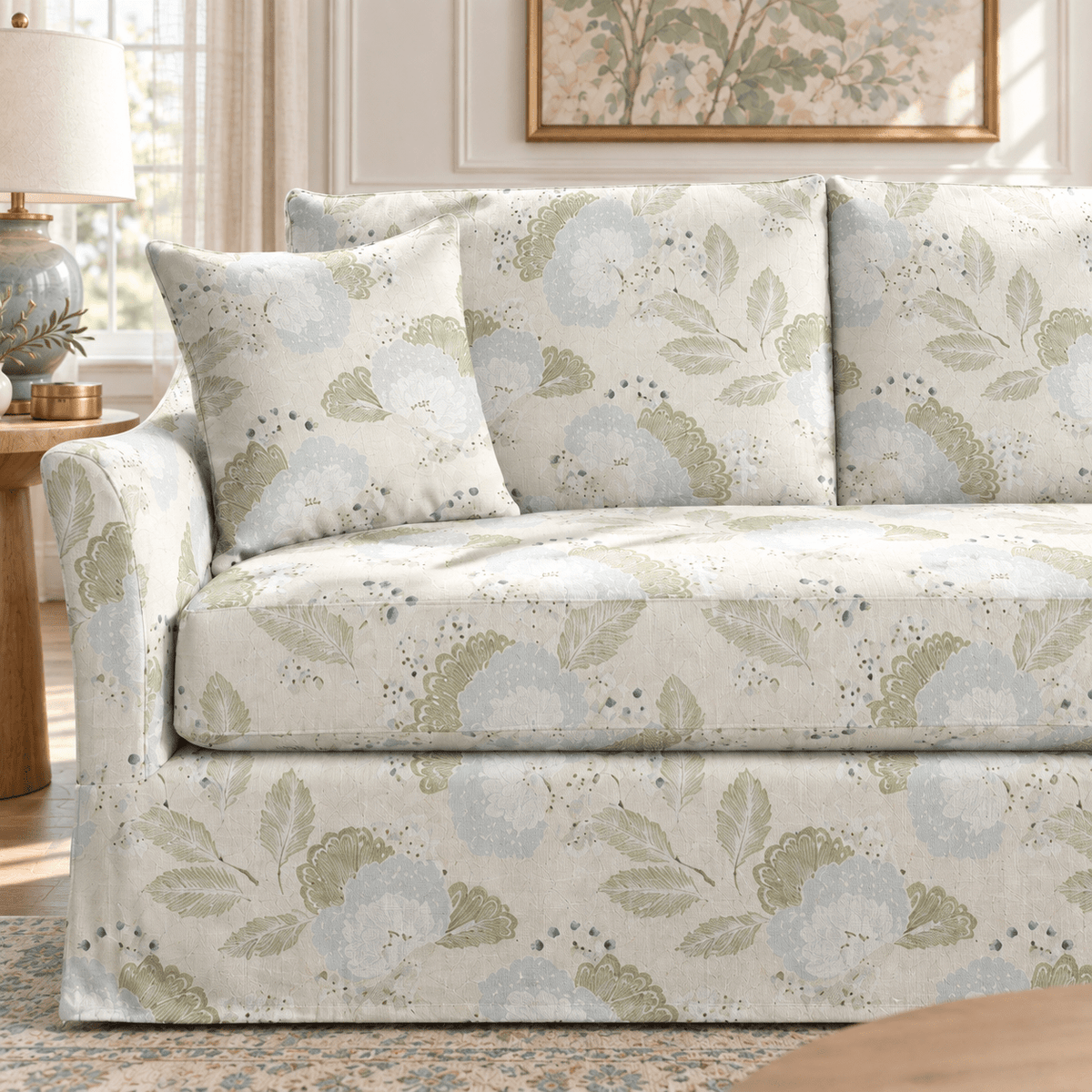 The Theodore Sofa in Mint to Be - Lemon Park