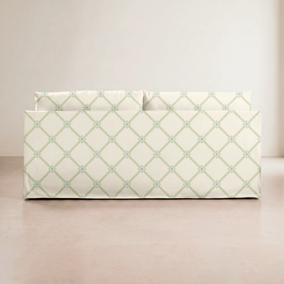 The Theodore Sofa in Mint To Be Floral Lattice - Lemon Park